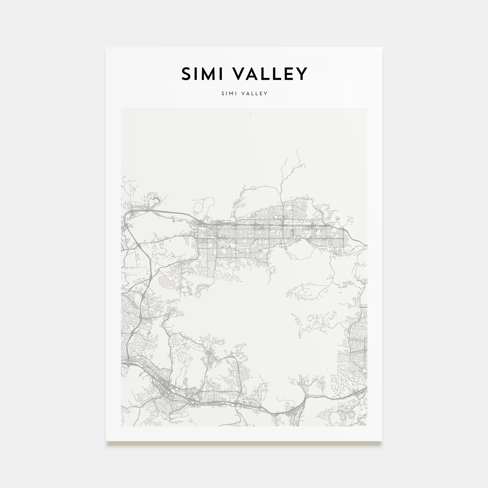 Simi Valley Map Portrait Poster