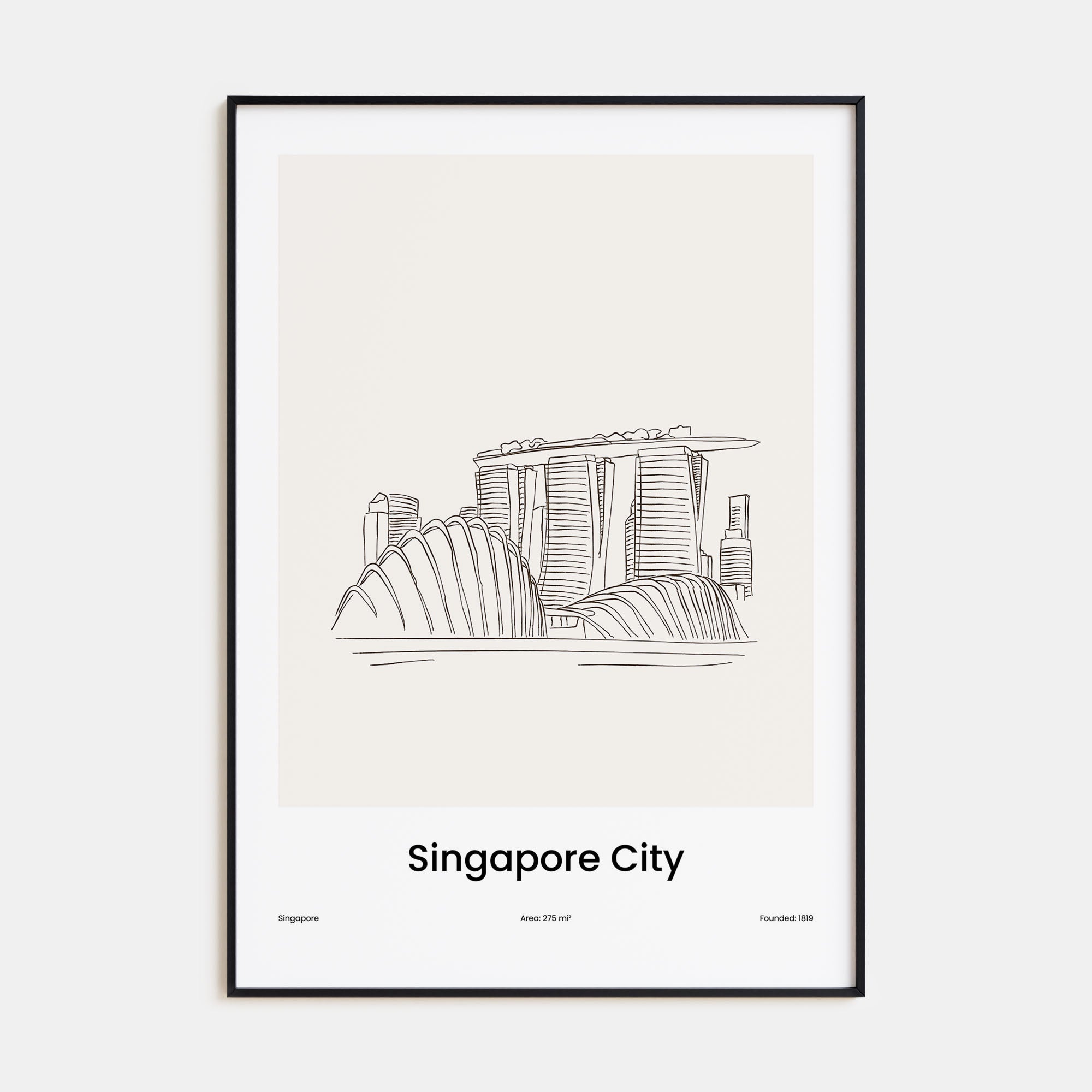 Singapore Drawn Poster