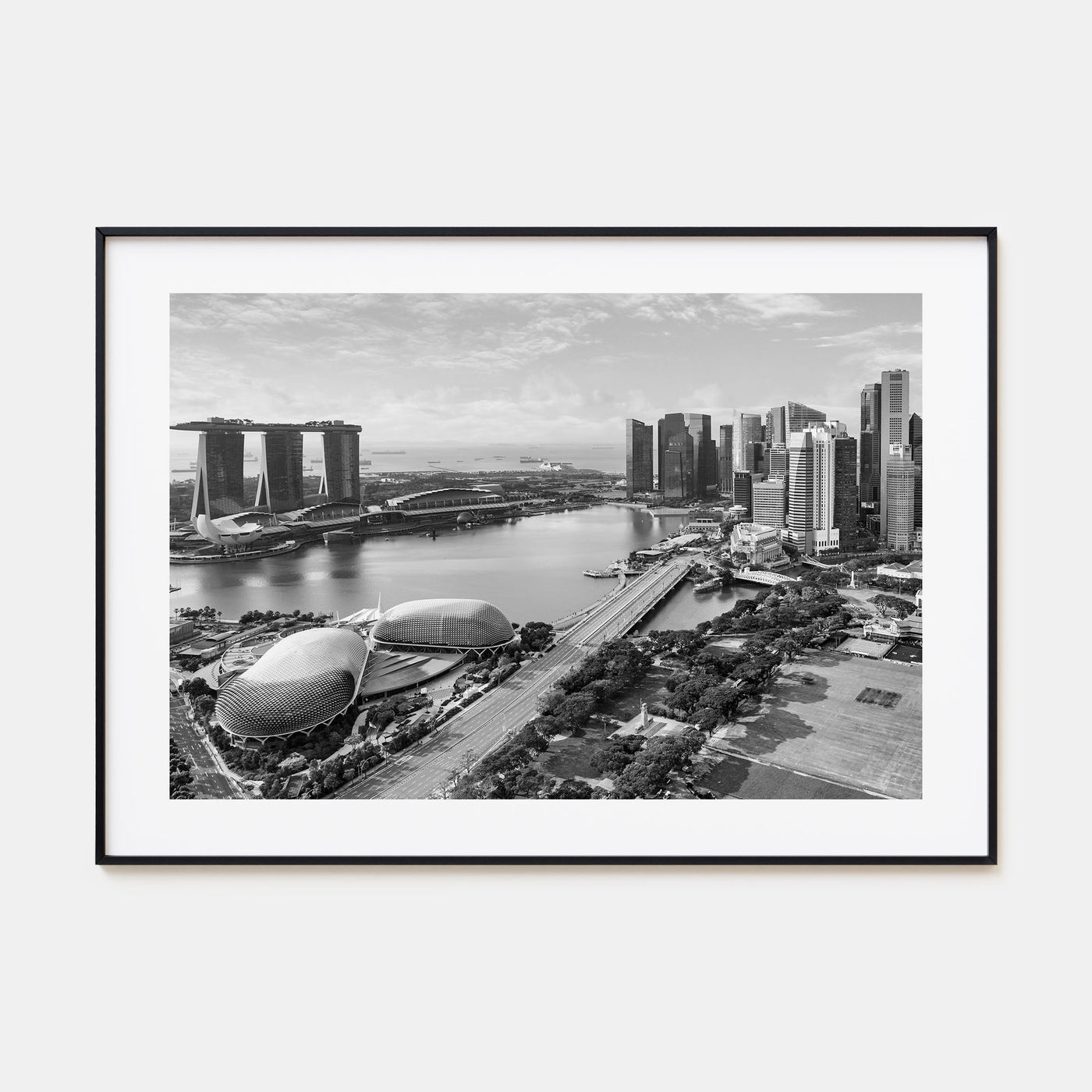 Singapore Landscape B&W Poster
