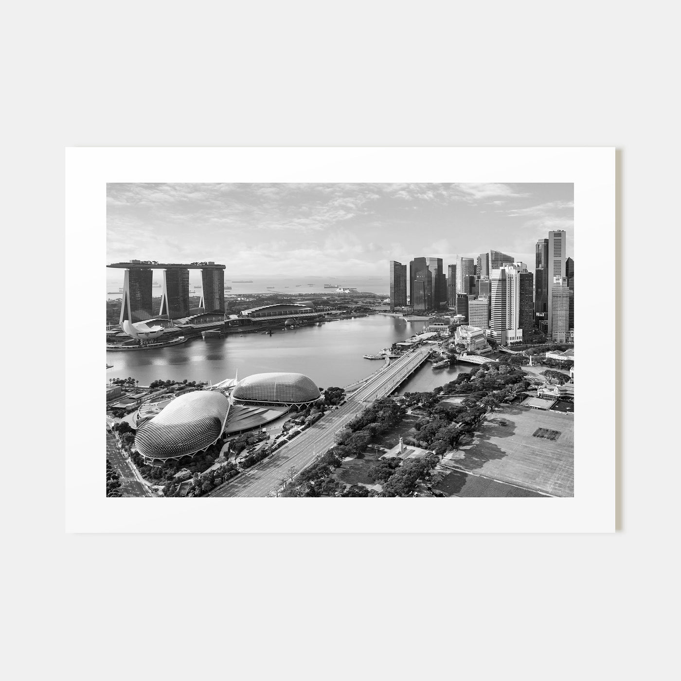 Singapore Landscape B&W Poster