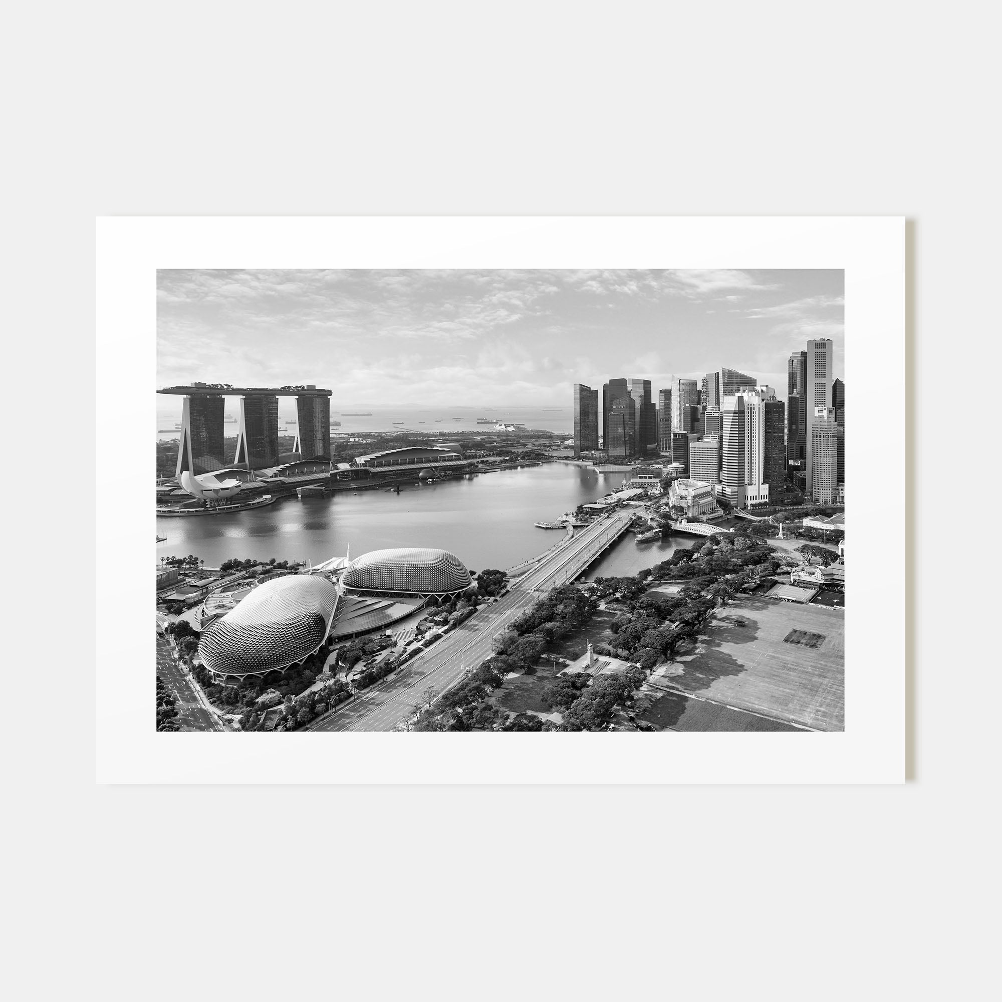 Singapore Landscape B&W Poster