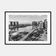 Singapore Landscape B&W Poster