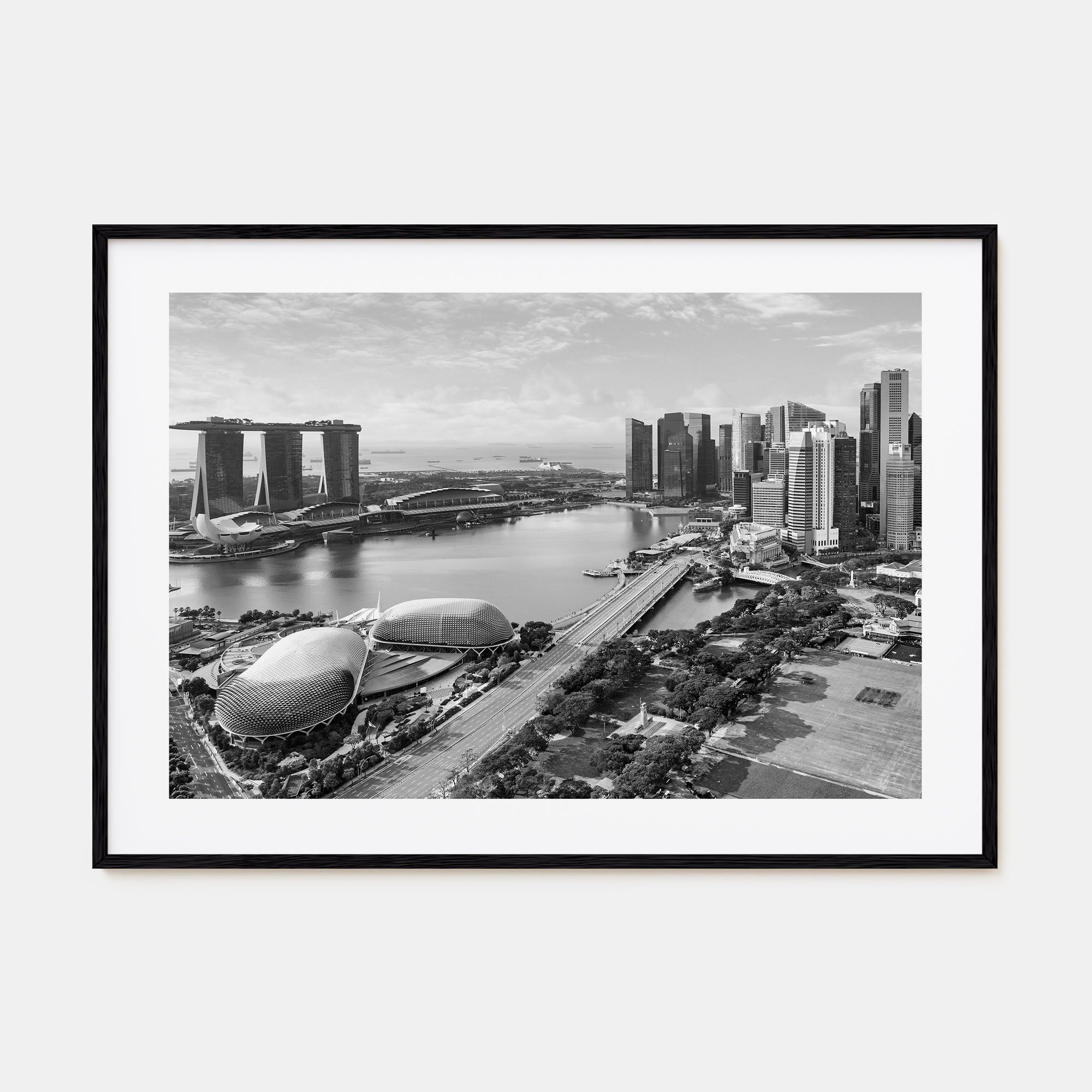Singapore Landscape B&W Poster