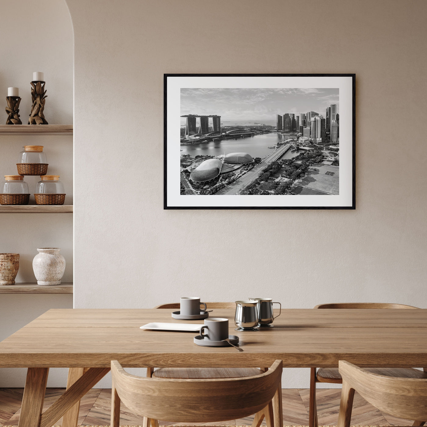 Singapore Landscape B&W Poster