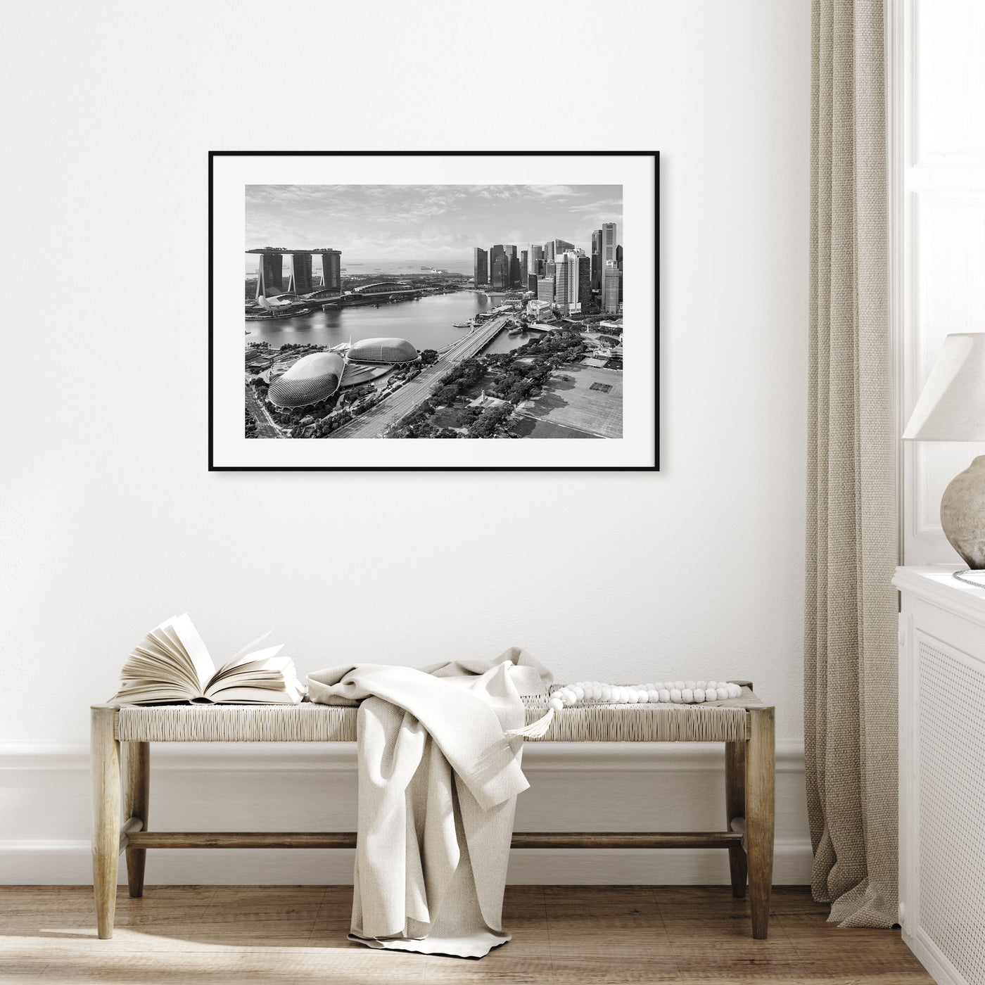 Singapore Landscape B&W Poster