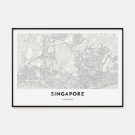 Singapore Map Landscape Poster