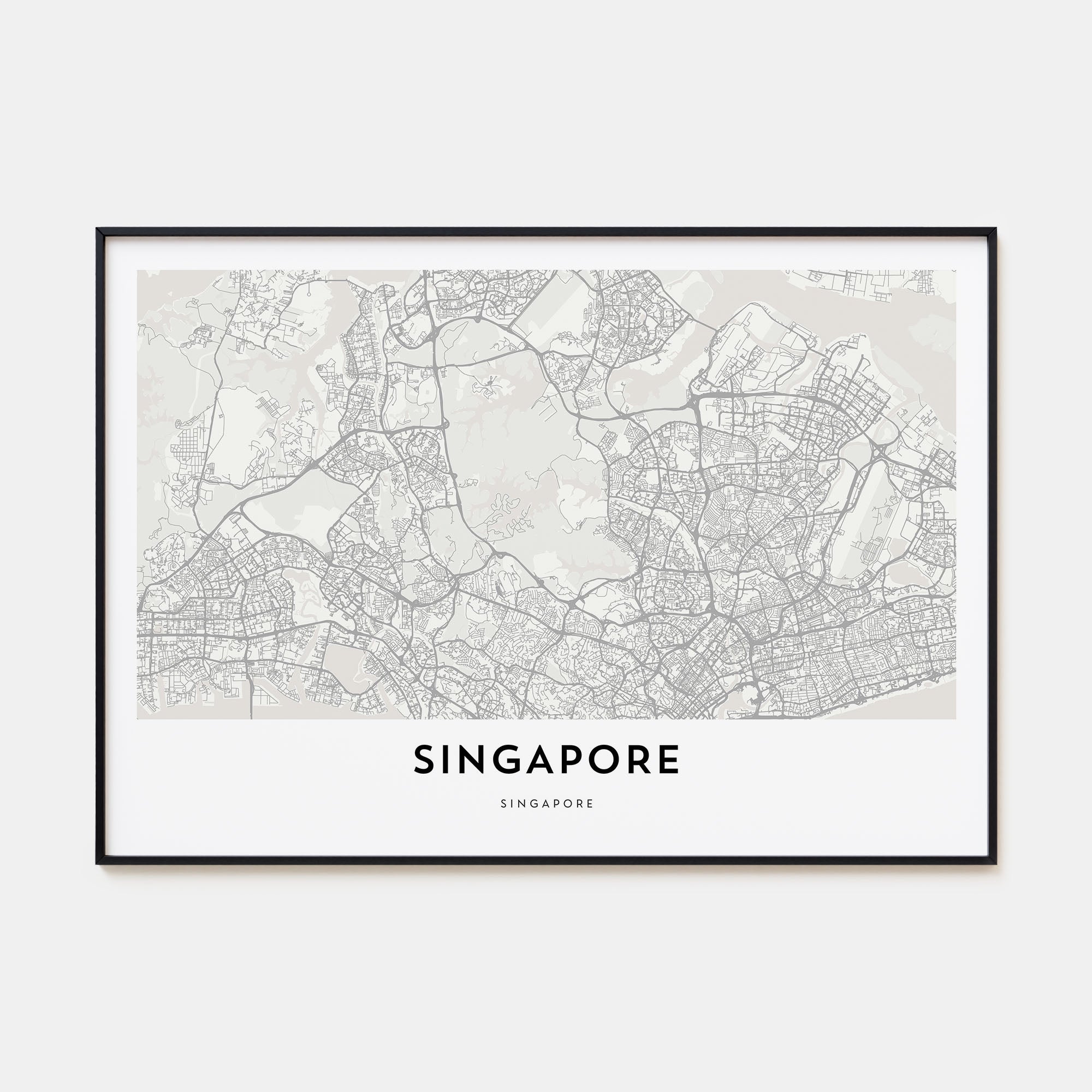 Singapore Map Landscape Poster