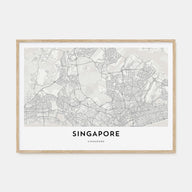 Singapore Map Landscape Poster