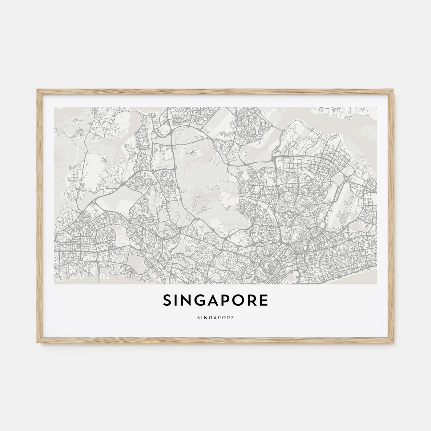 Singapore Map Landscape Poster