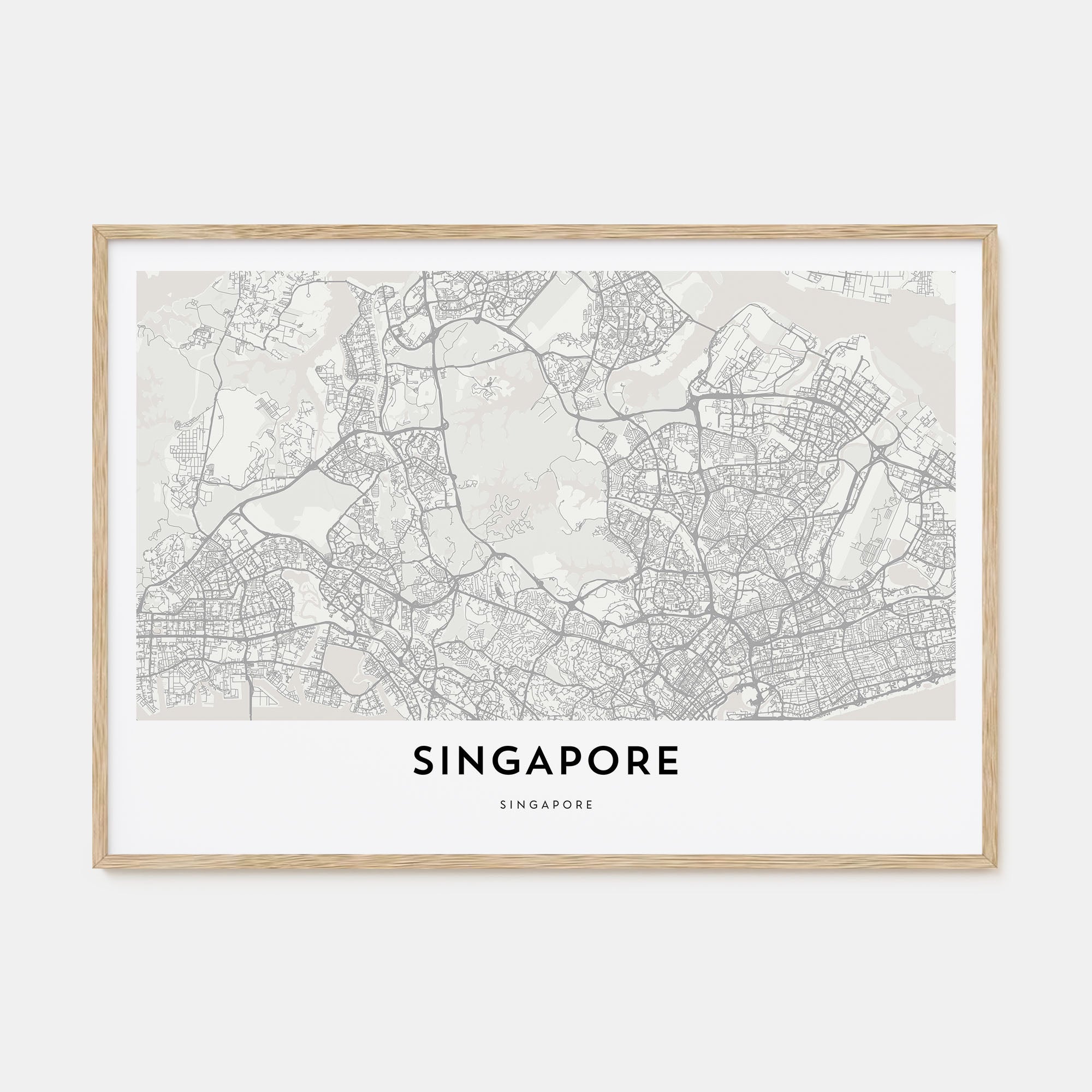 Singapore Map Landscape Poster