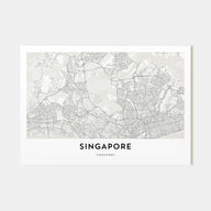 Singapore Map Landscape Poster