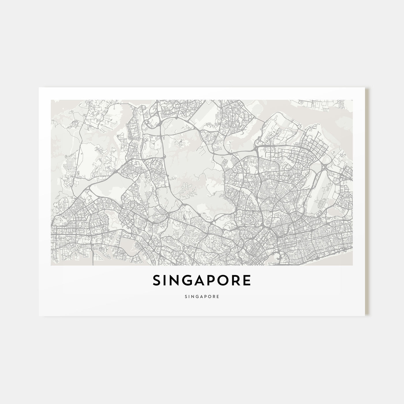 Singapore Map Landscape Poster