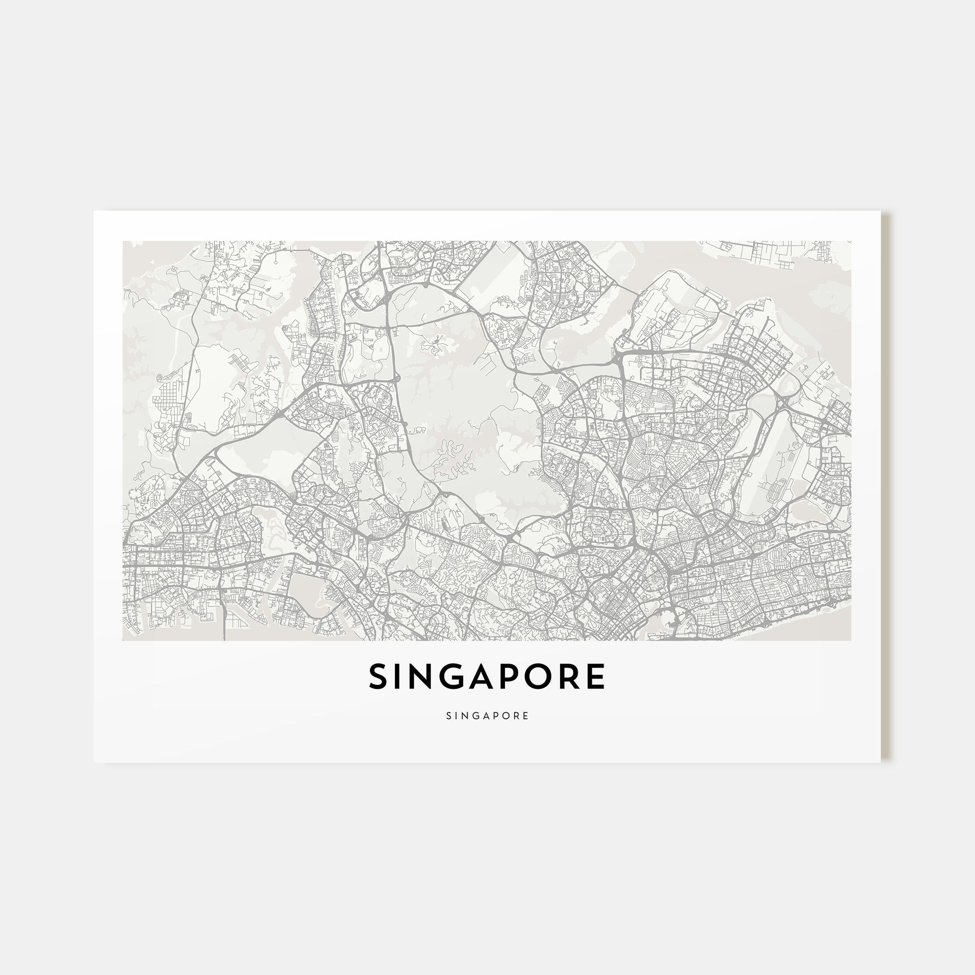 Singapore Map Landscape Poster