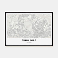 Singapore Map Landscape Poster