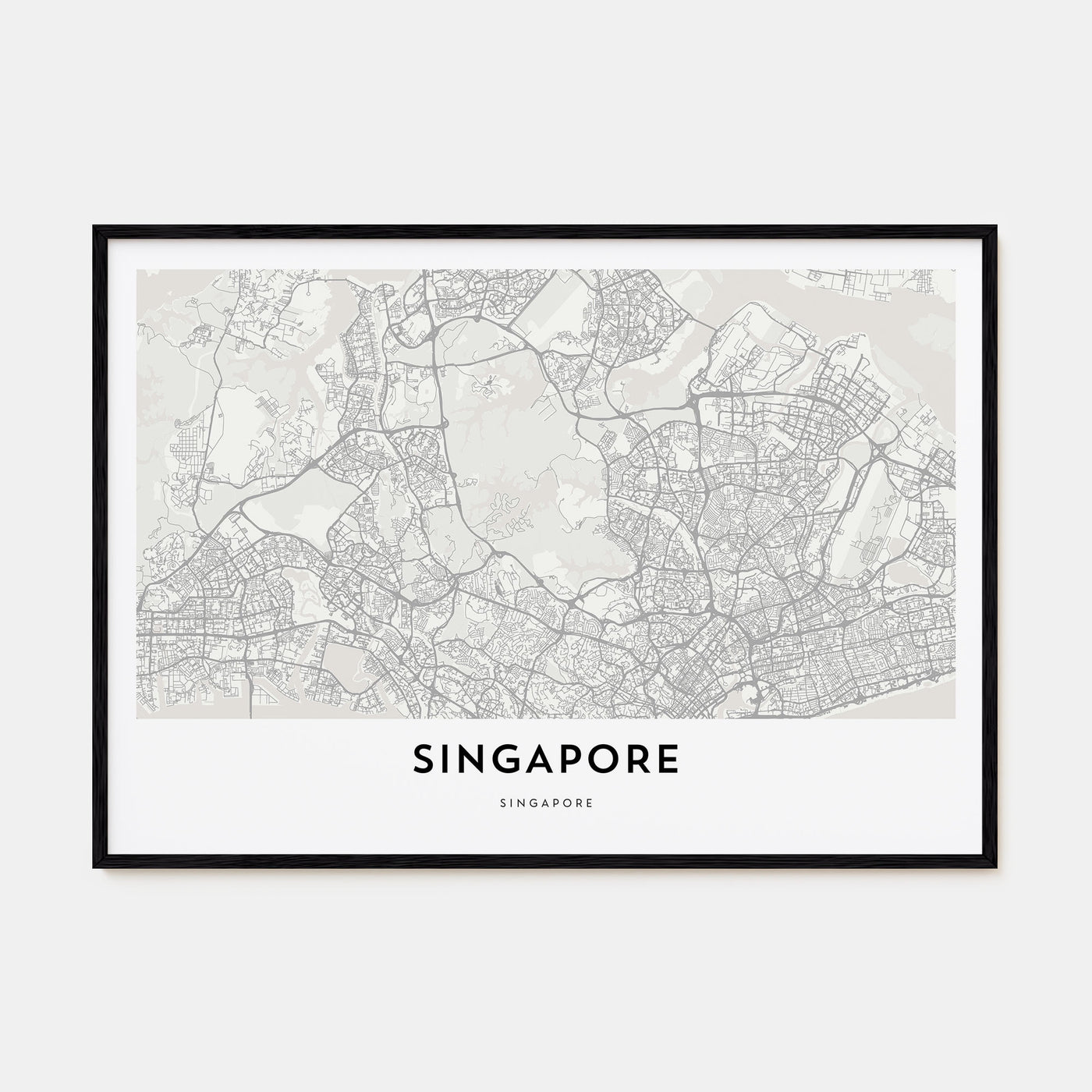 Singapore Map Landscape Poster