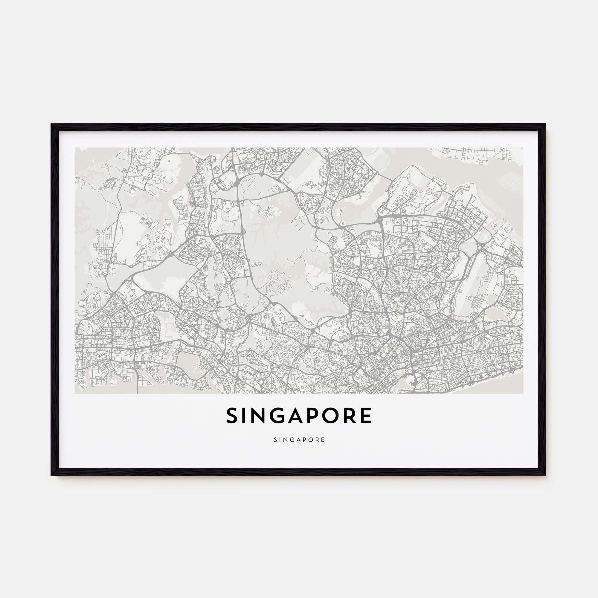 Singapore Map Landscape Poster