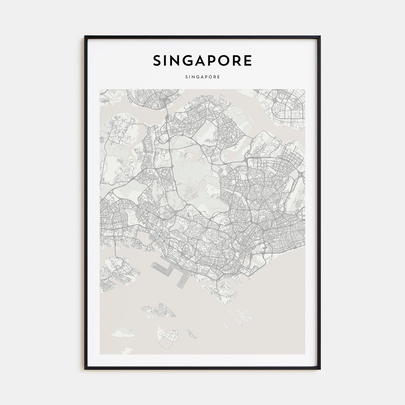 Singapore Map Portrait Poster