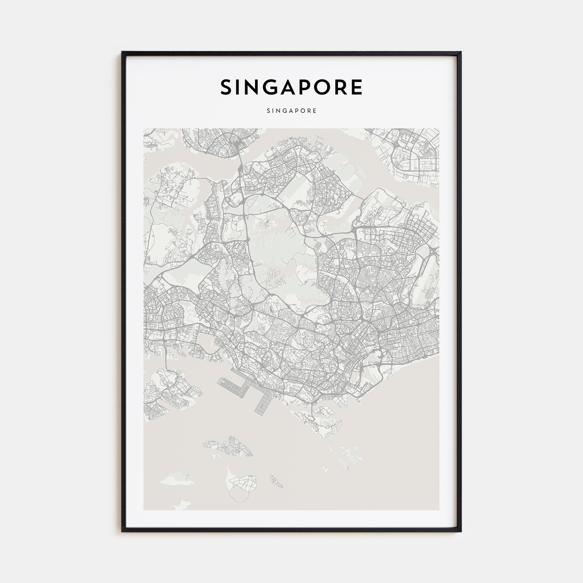 Singapore Map Portrait Poster