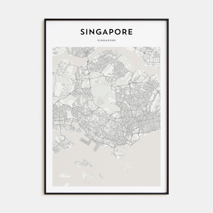 Singapore Map Portrait Poster