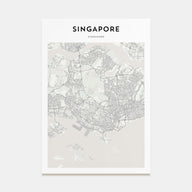 Singapore Map Portrait Poster