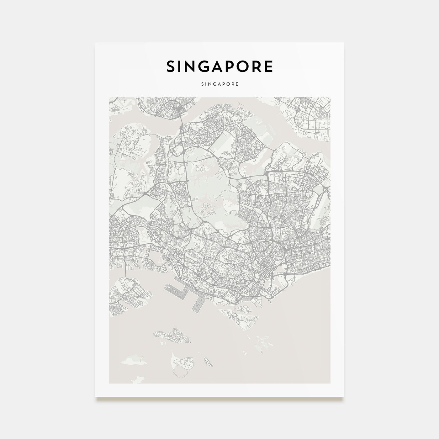 Singapore Map Portrait Poster