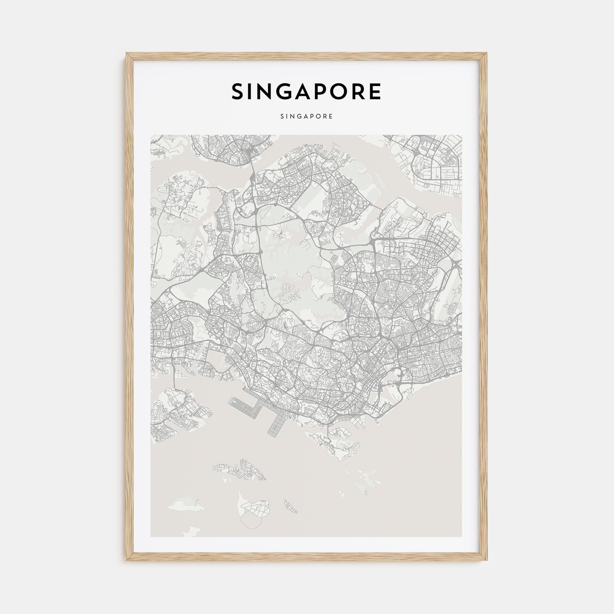 Singapore Map Portrait Poster