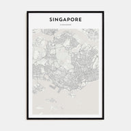 Singapore Map Portrait Poster