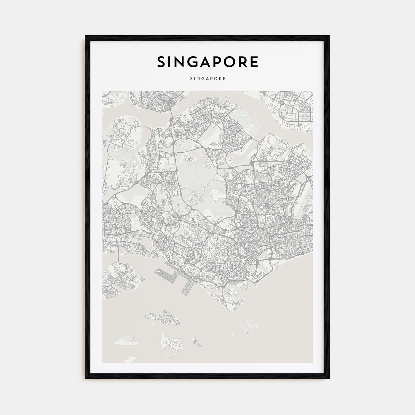 Singapore Map Portrait Poster