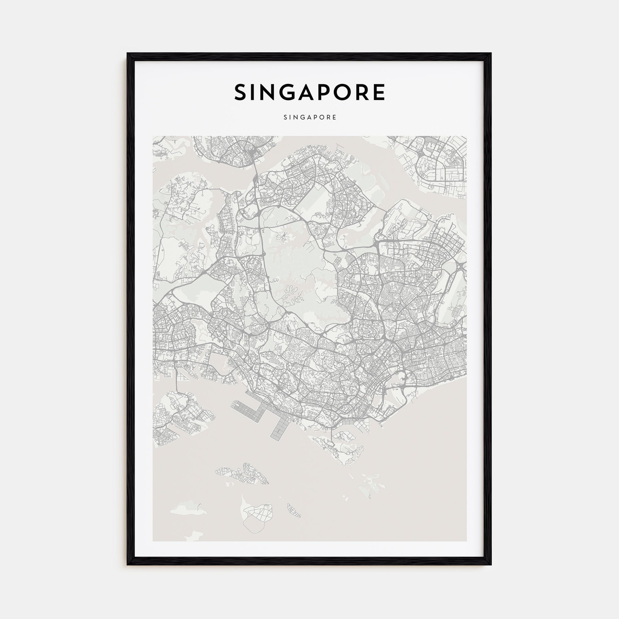 Singapore Map Portrait Poster