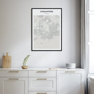 Singapore Map Portrait Poster