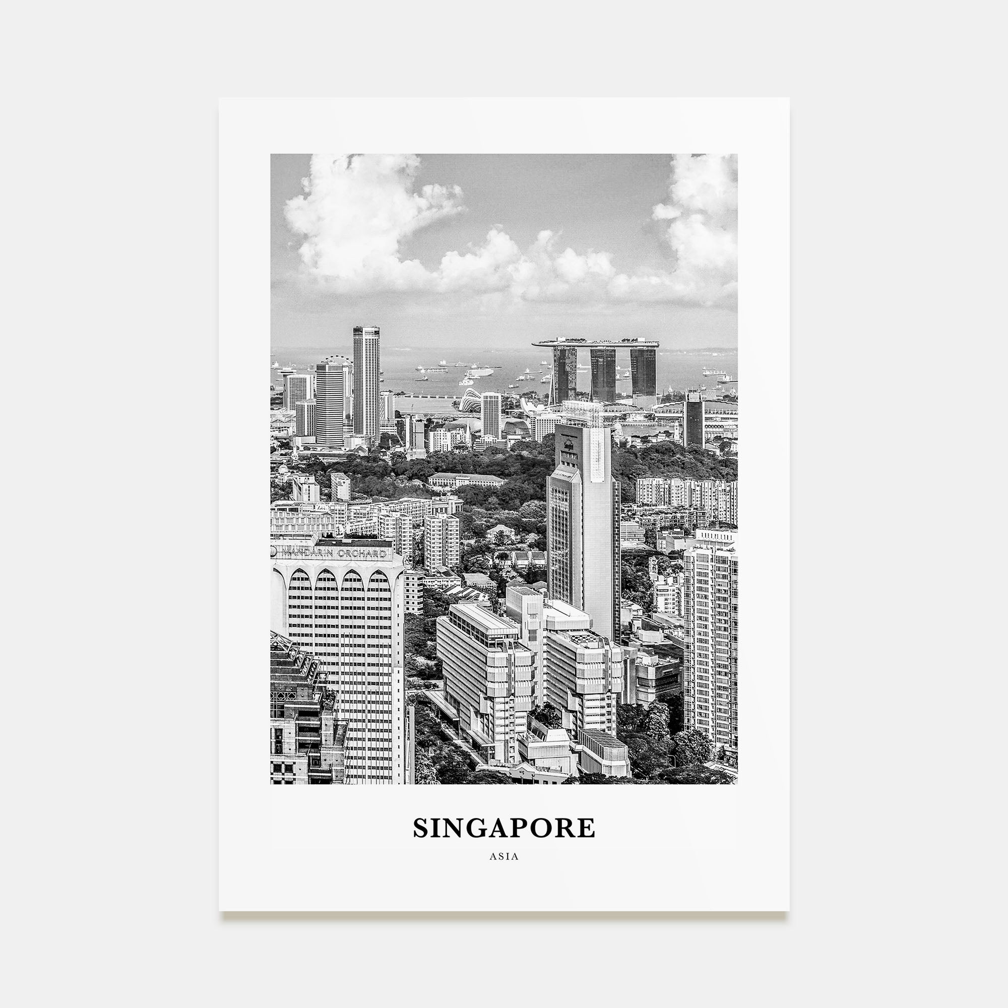 Singapore Portrait B&W No 1 Poster