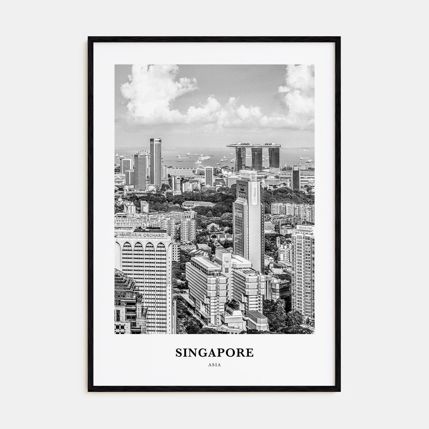 Singapore Portrait B&W No 1 Poster