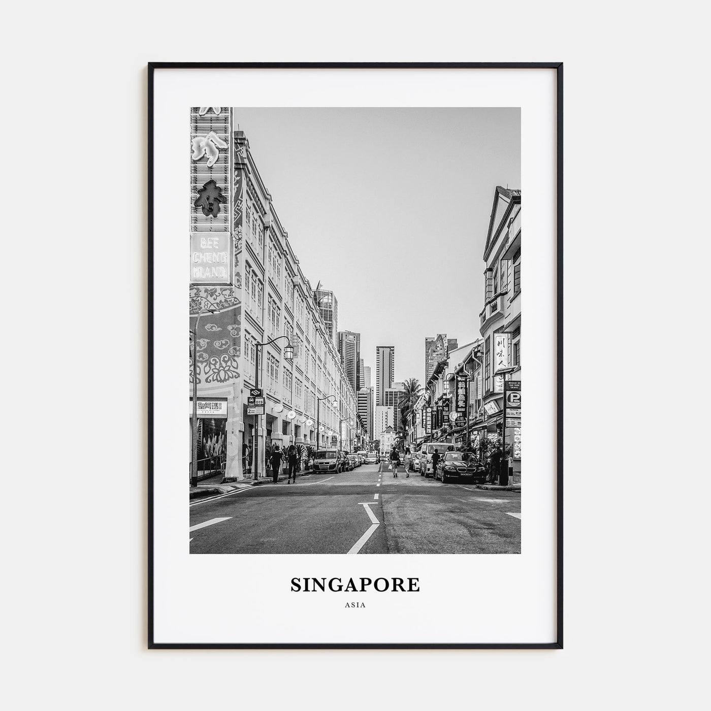 Singapore Portrait B&W No 2 Poster