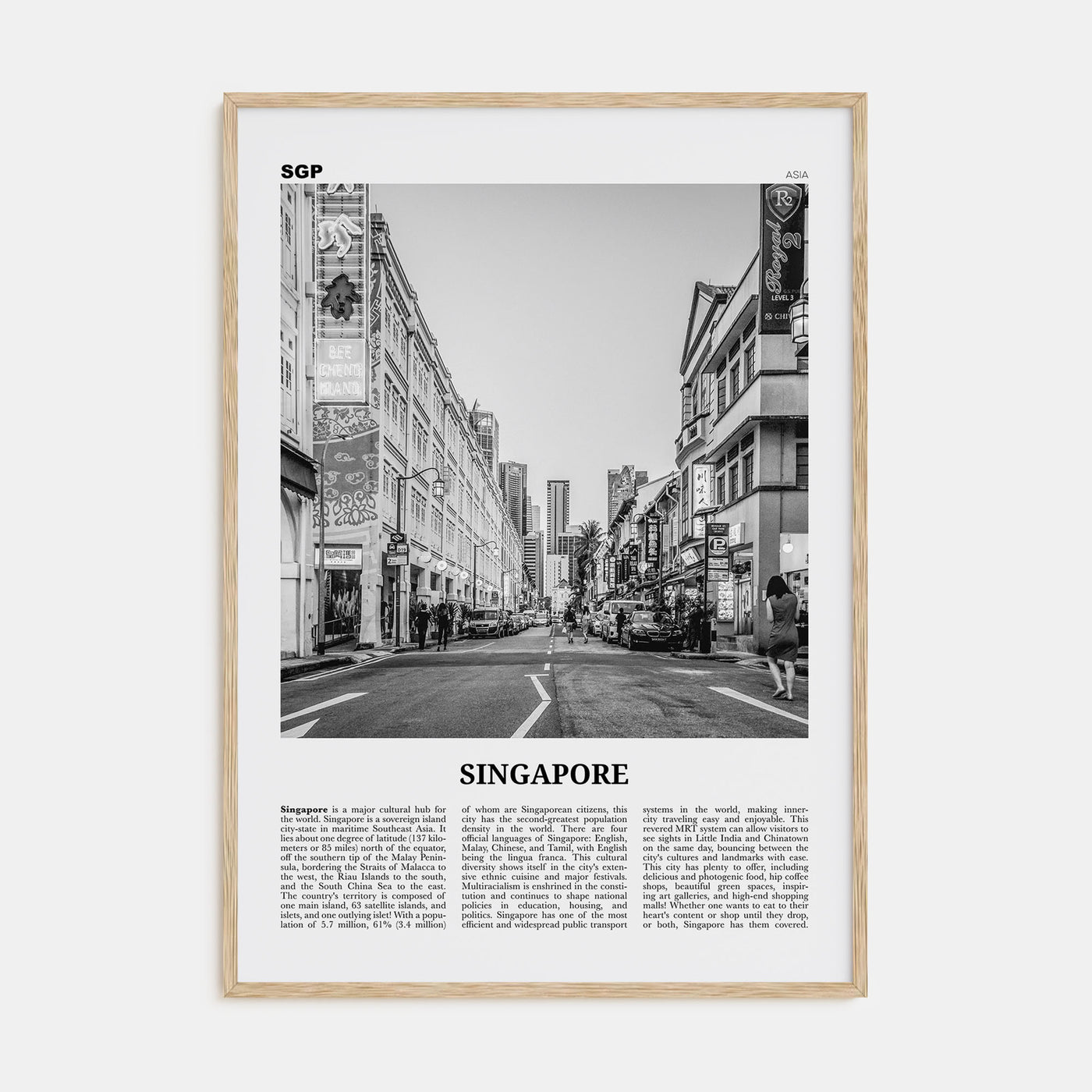 Singapore Travel B&W No 2 Poster