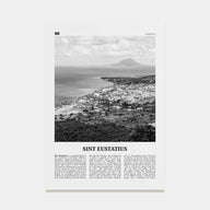 Sint Eustatius Travel B&W Poster