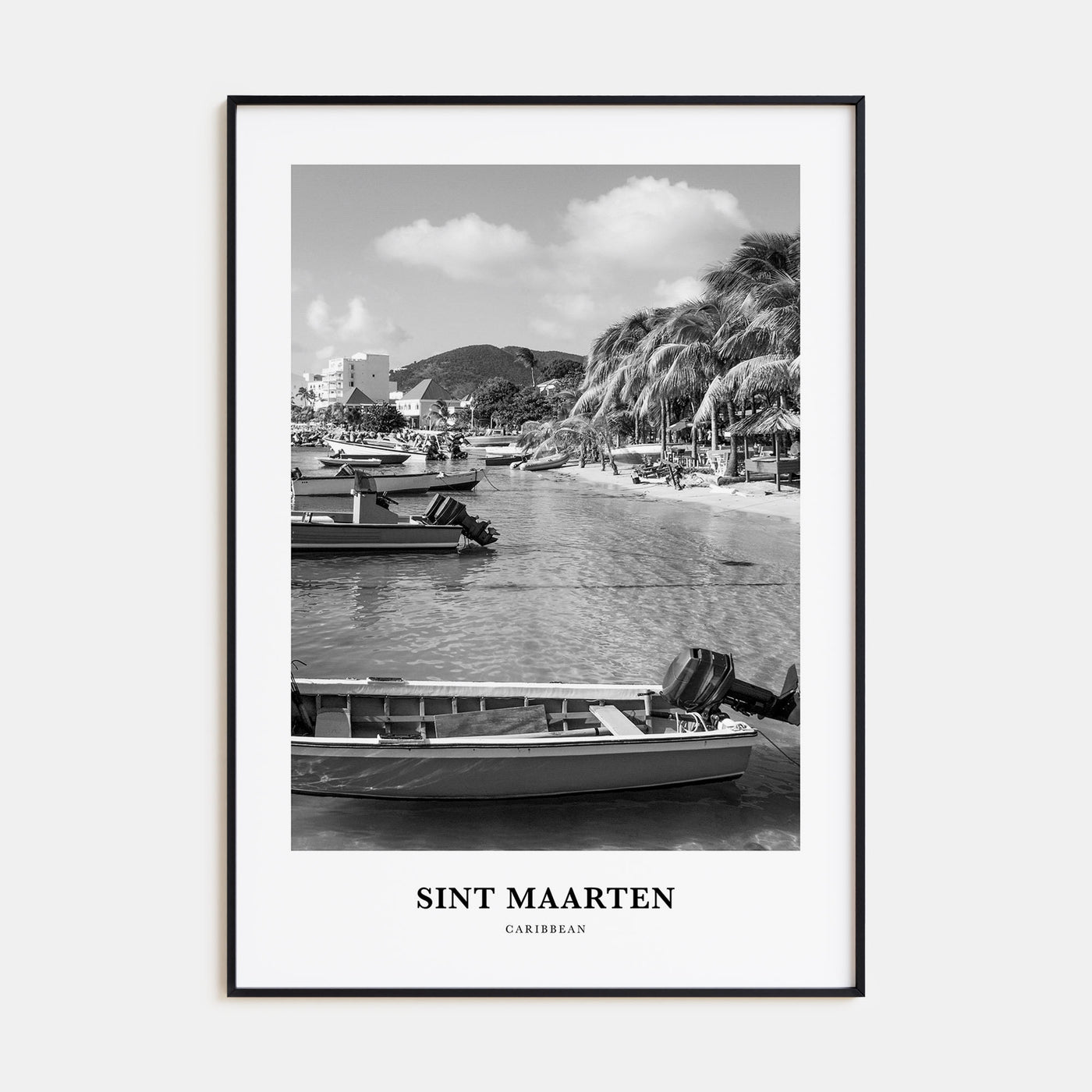 Sint Maarten Portrait B&W No 1 Poster