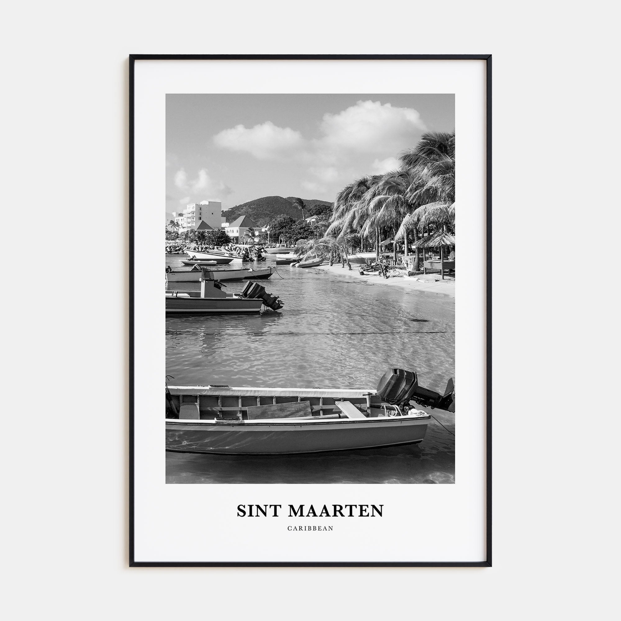 Sint Maarten Portrait B&W No 1 Poster