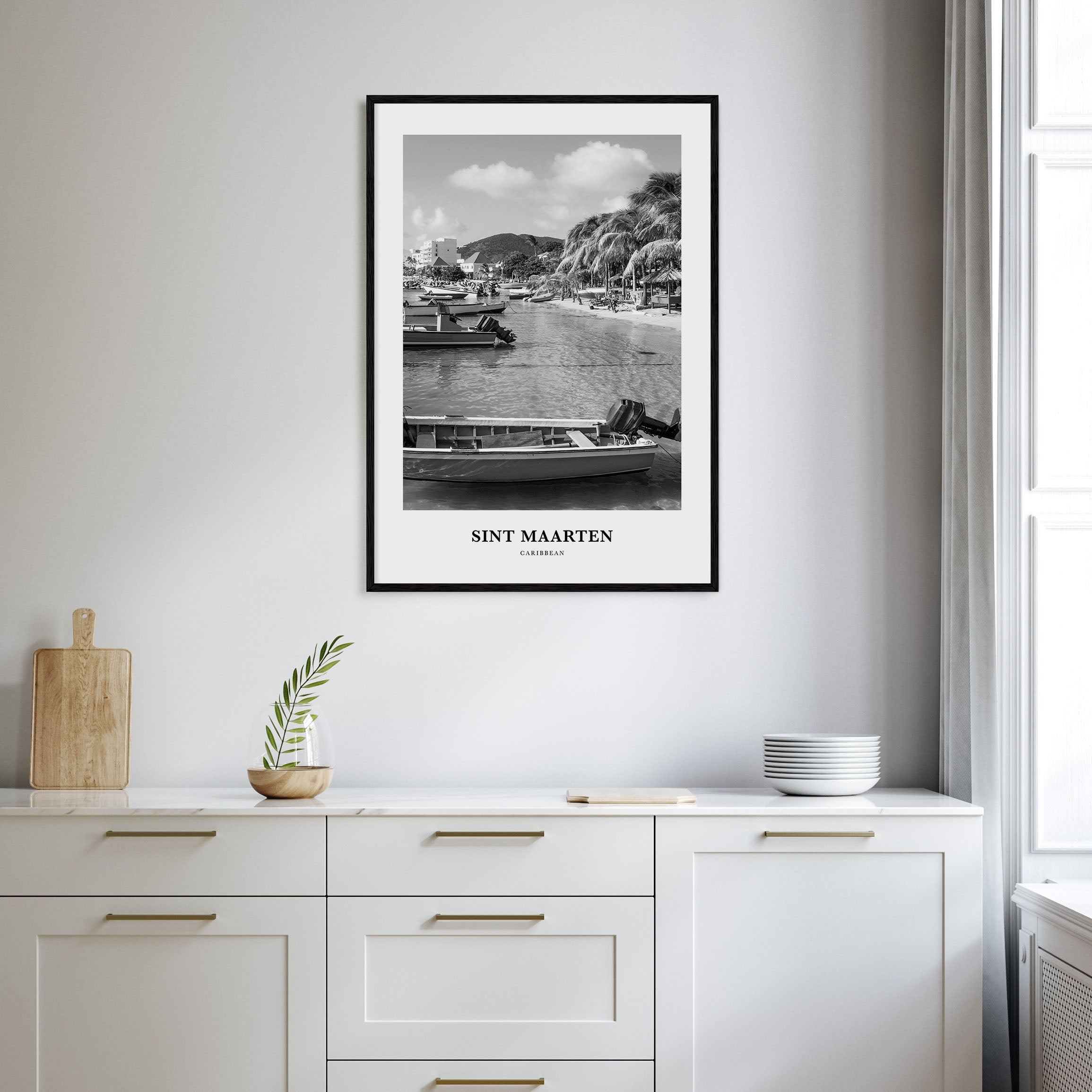 Sint Maarten Portrait B&W No 1 Poster