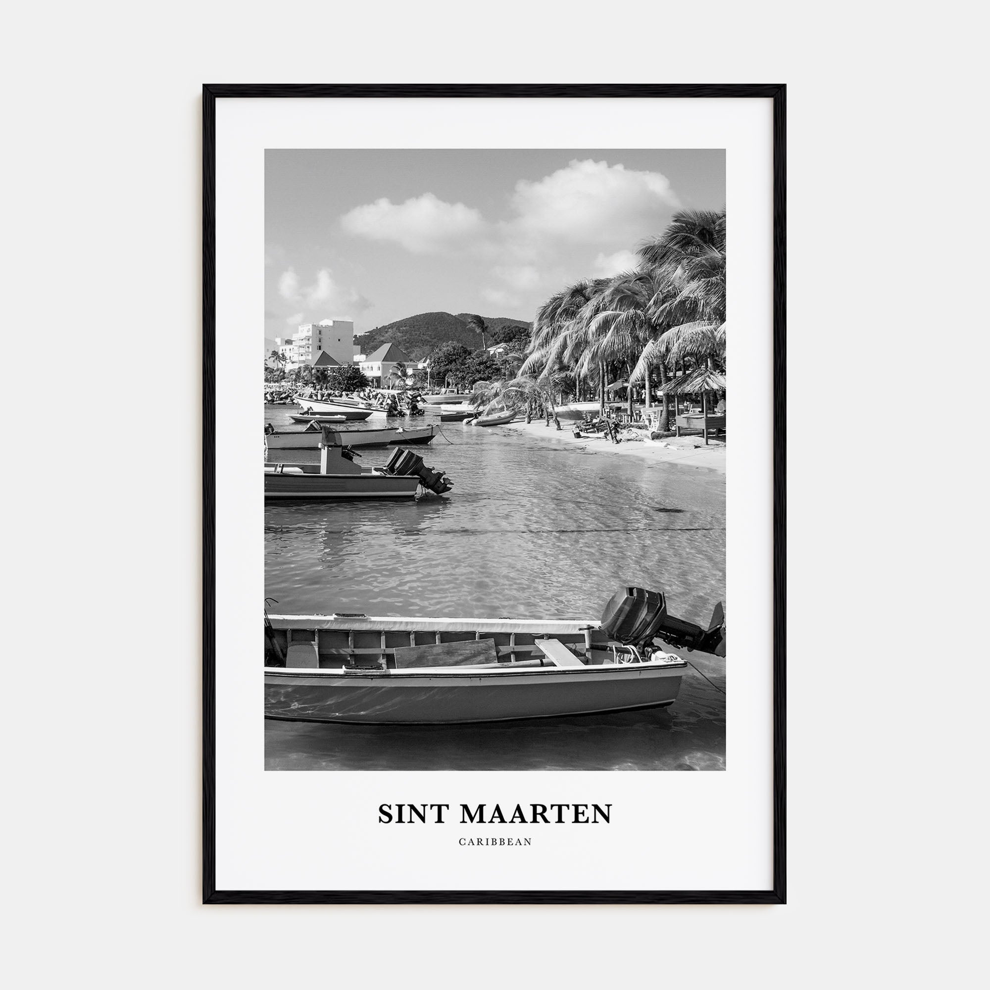 Sint Maarten Portrait B&W No 1 Poster