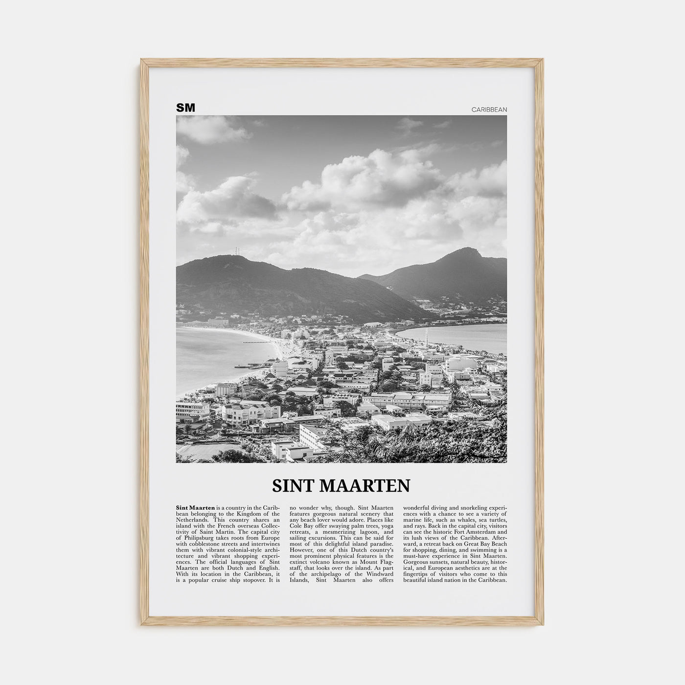 Sint Maarten Travel B&W No 1 Poster