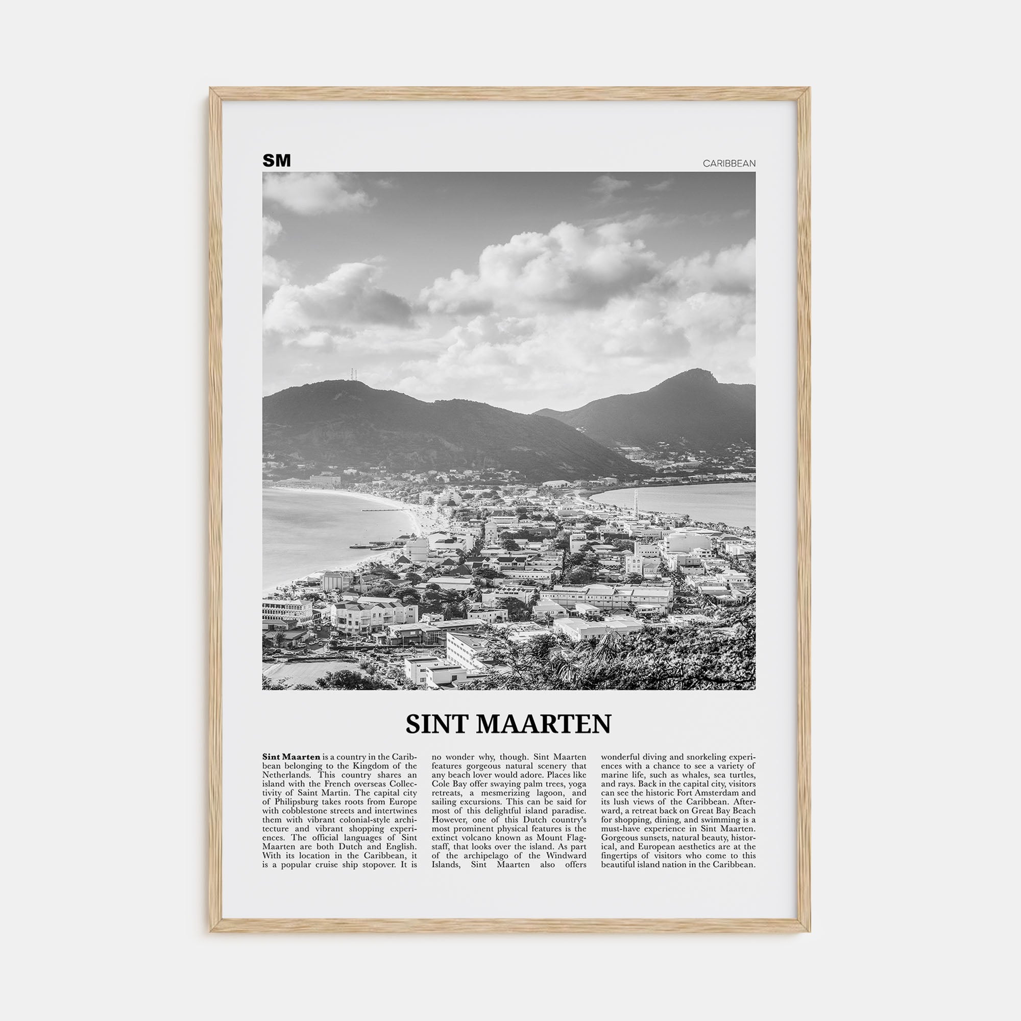 Sint Maarten Travel B&W No 1 Poster