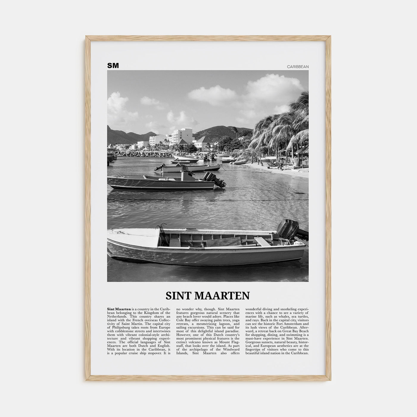 Sint Maarten Travel B&W No 2 Poster