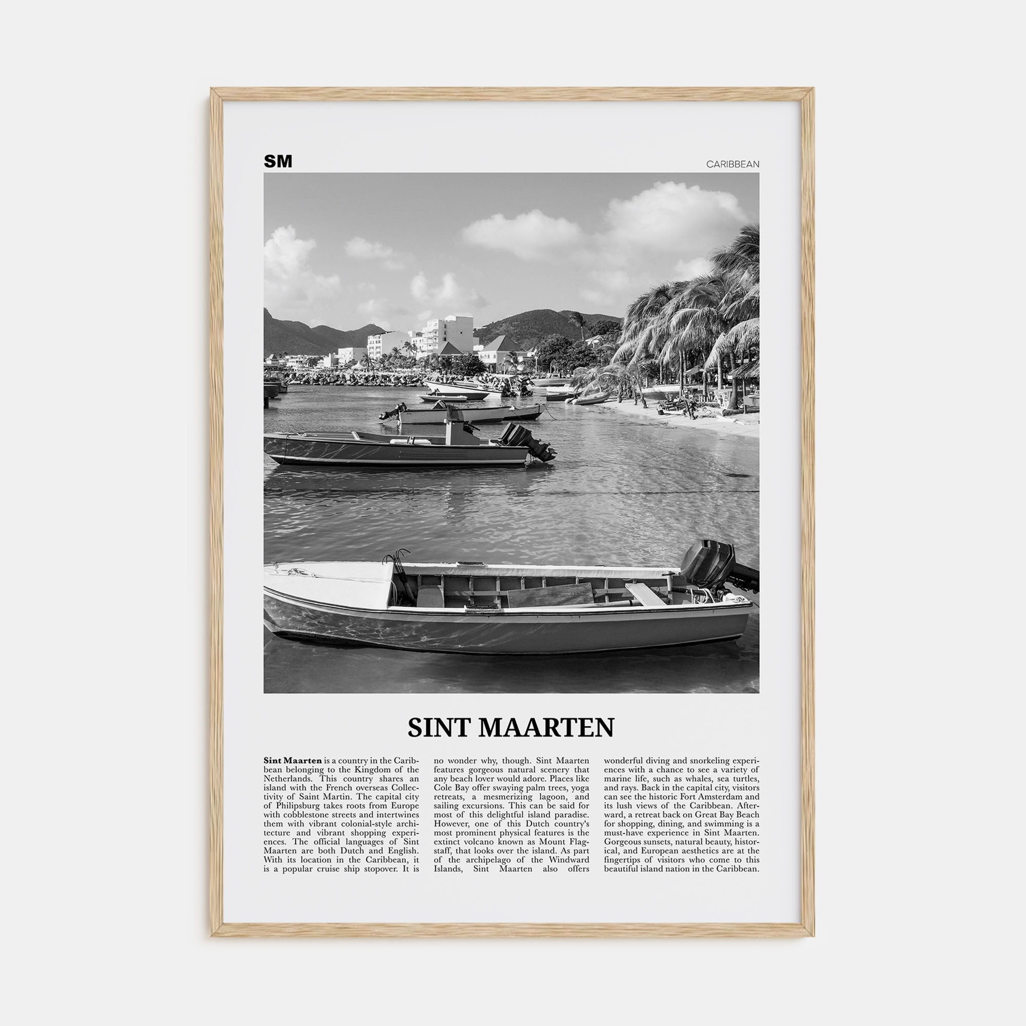 Sint Maarten Travel B&W No 2 Poster