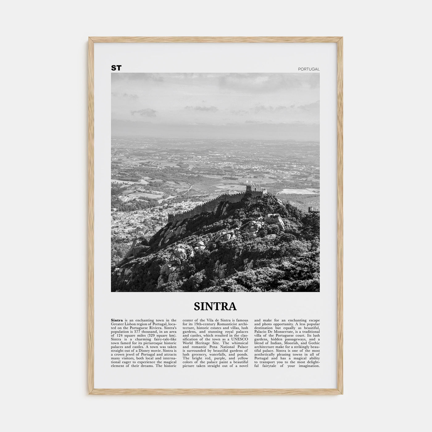 Sintra Travel B&W Poster