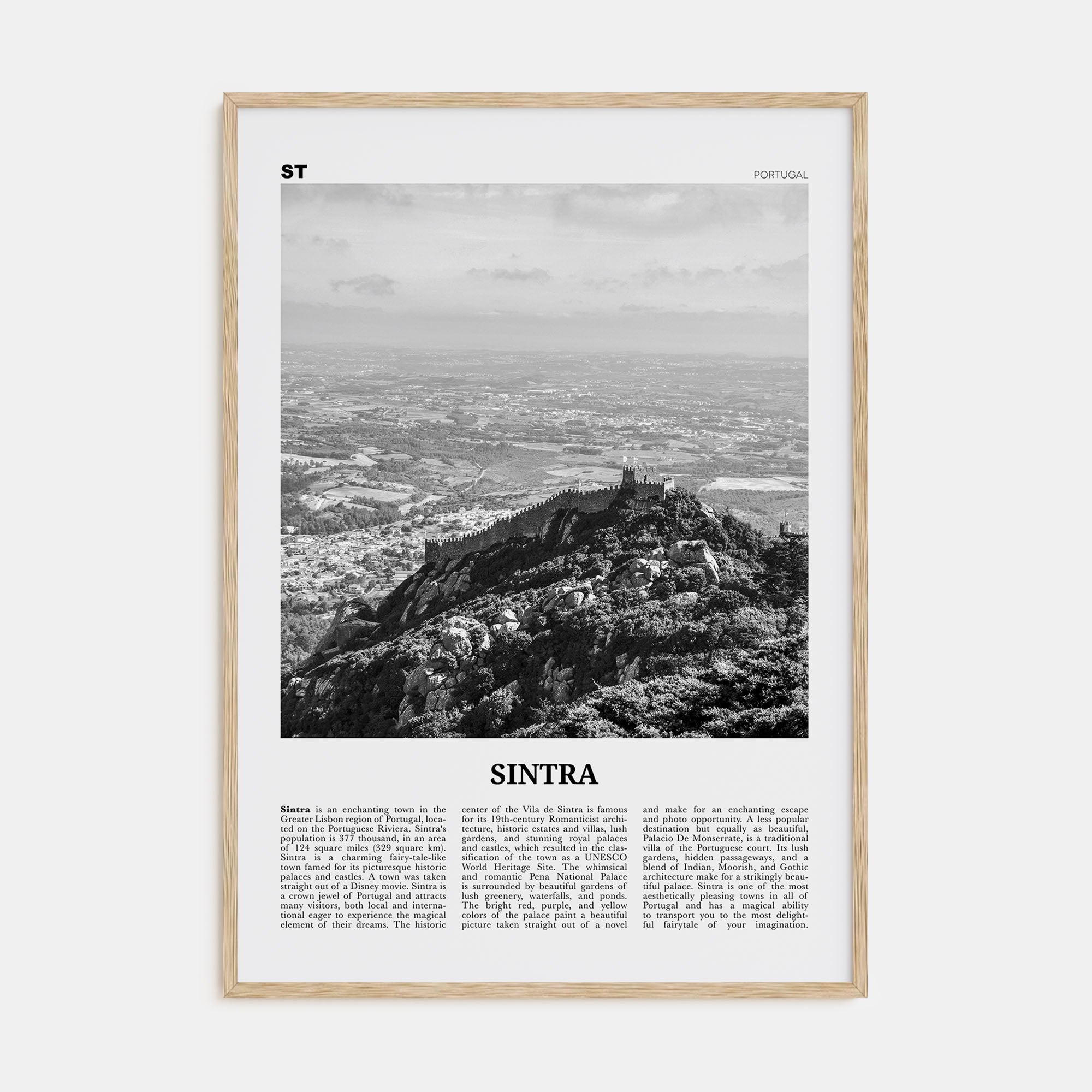 Sintra Travel B&W Poster