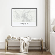 Sioux City Map Landscape Poster