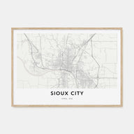 Sioux City Map Landscape Poster