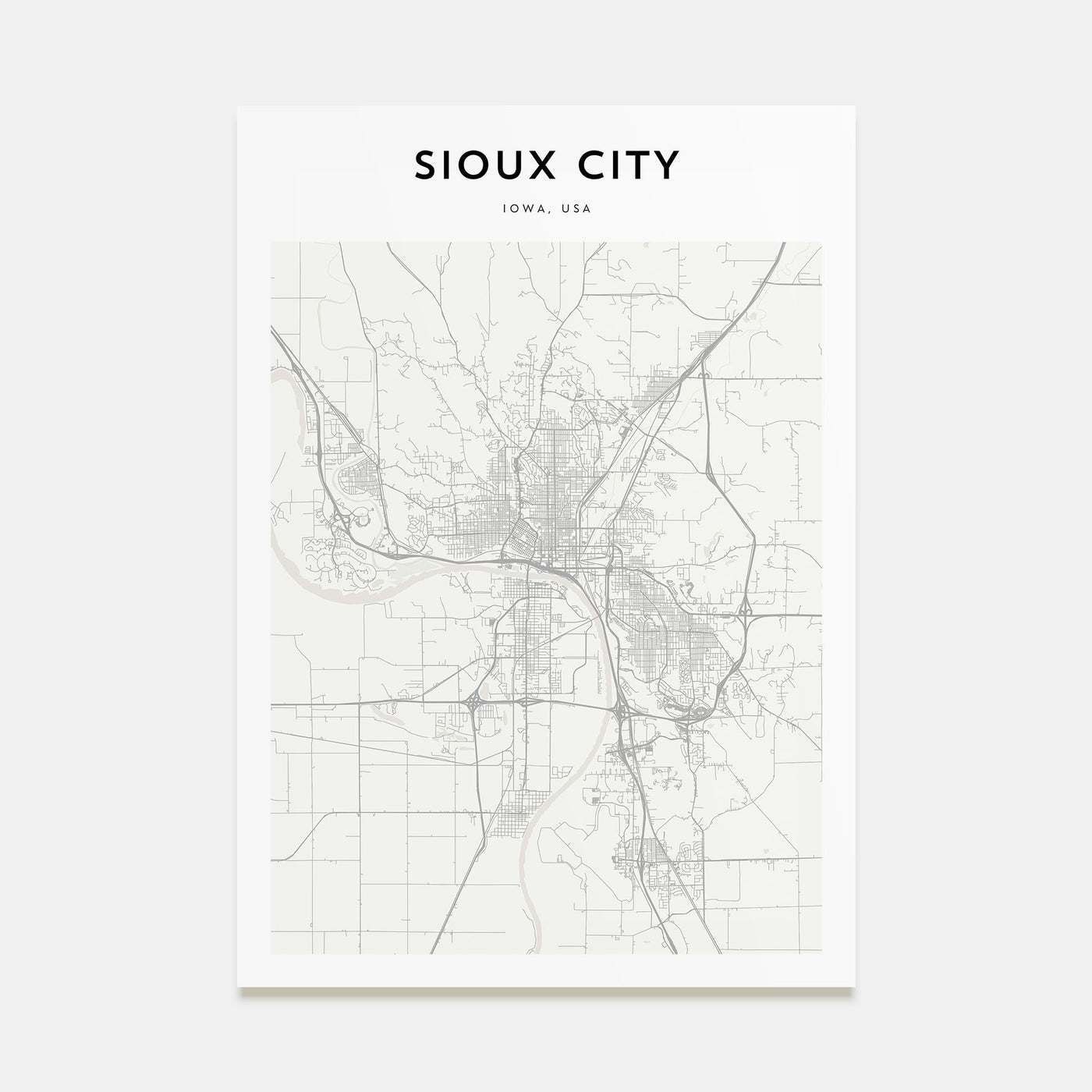 Sioux City Map Portrait Poster