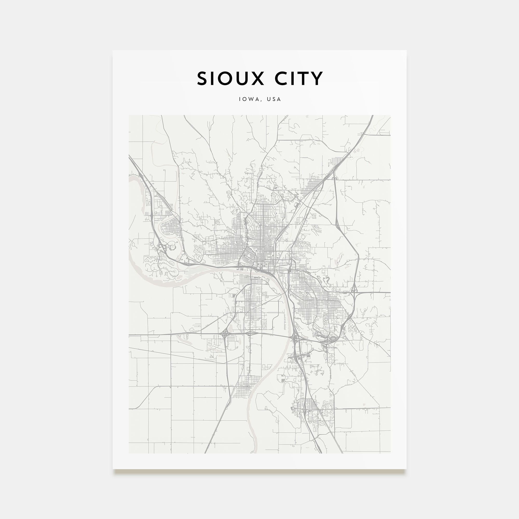 Sioux City Map Portrait Poster