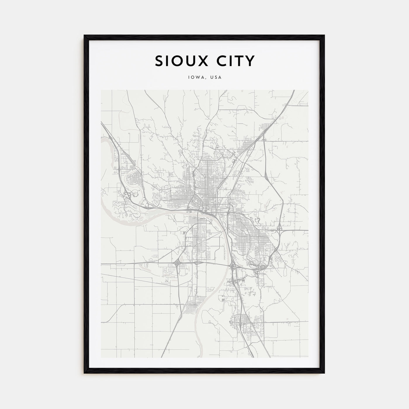 Sioux City Map Portrait Poster